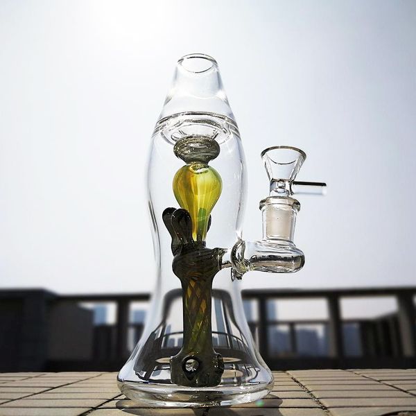 Neue 8-Zoll-Lavalampen-Glasbongs mit geradem Rohr, Becherglas-Bongs, Mini-Heady-Glas-Dab-Rigs mit Schüssel XL-LX3