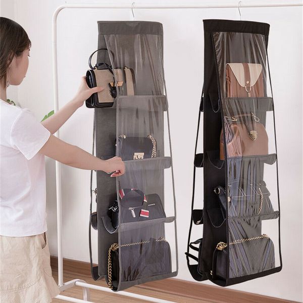 

NEW 8 Pockets Hanging Handbag Storage Bag Door Bedroom Storage Holder Anti-dust Organizer Wardrobe&Closets