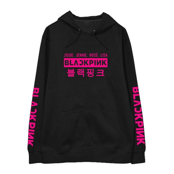 

kpop blackpink же cap толстовка jisoo jennie rose lisa же весна осень-зима женщина мужчины толстовка outerwears пальто, Black