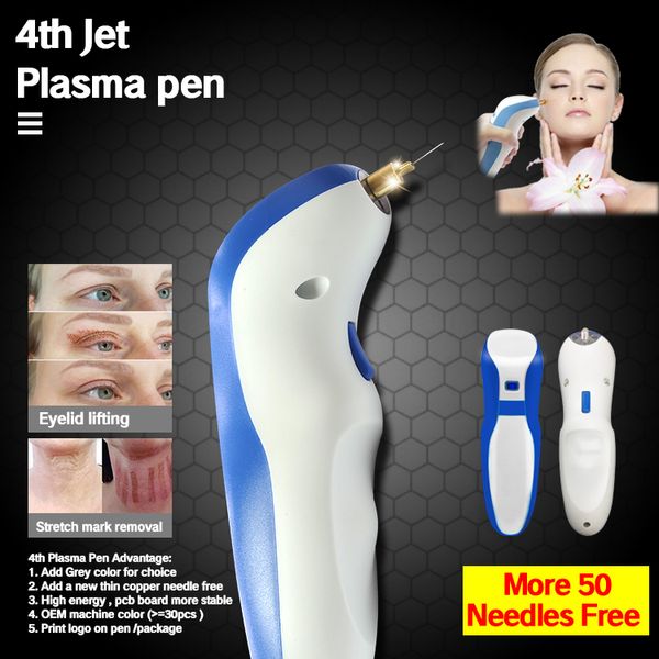 

4th plasma pen with 50 pices needles eyelid lift wrinkle skin lifting tightening anti-wrinkle plasma pen mole remover machine