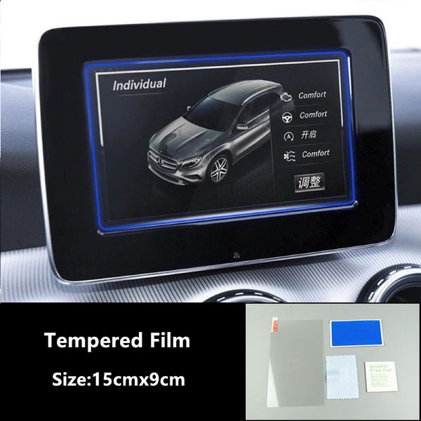 150x90mm Center Console Navigation Screen Tempered Film Protection Decals For Mercedes Benz Cla 2014 2015 180 200 2016 2017 Cool Vehicle Accessories