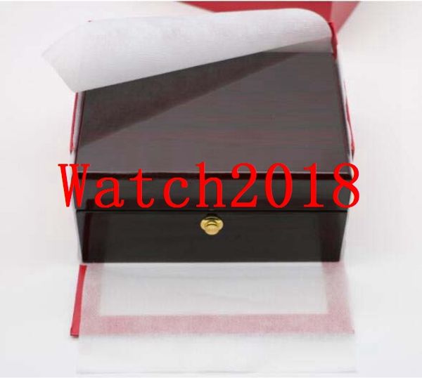 18 cm * 13,5 cm * 8,5 cm 2019 Luxus-Armbanduhr-Box, Verpackung, Holzkisten, Uhrenbox, Gehäuse mit weißem Kissen, May Brand Logo, Luxus-Uhrenbox