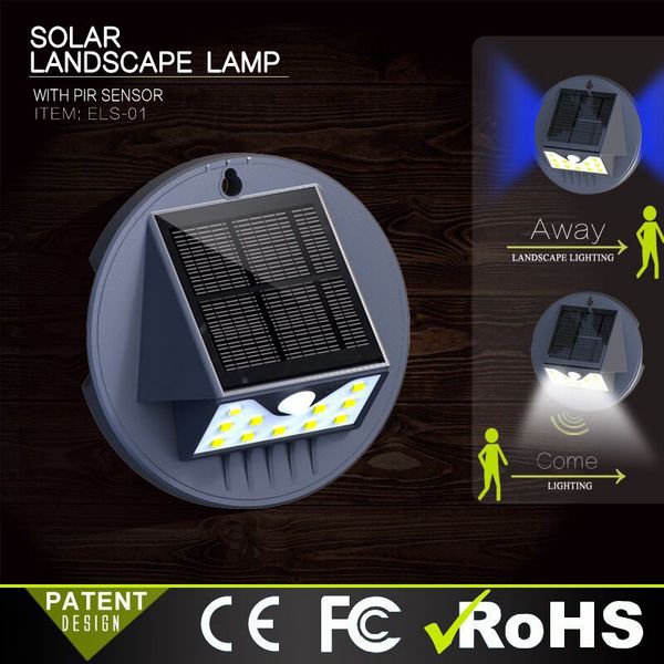 

umlight1688 mini solar motion wall light with landscape led outdoor solar garden light waterproof sale for fence