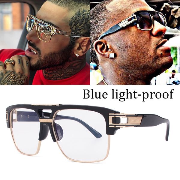 

blue light-proof glasses eyewear square reading glasses frame anti-blue computer game, White;black