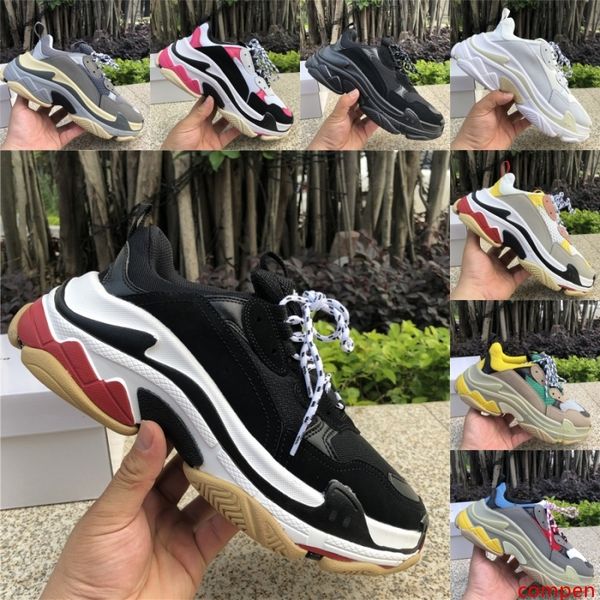 

triple s trainers sneakers split black grey triple white platform casual shoes men women fashion luxury designer shoes
