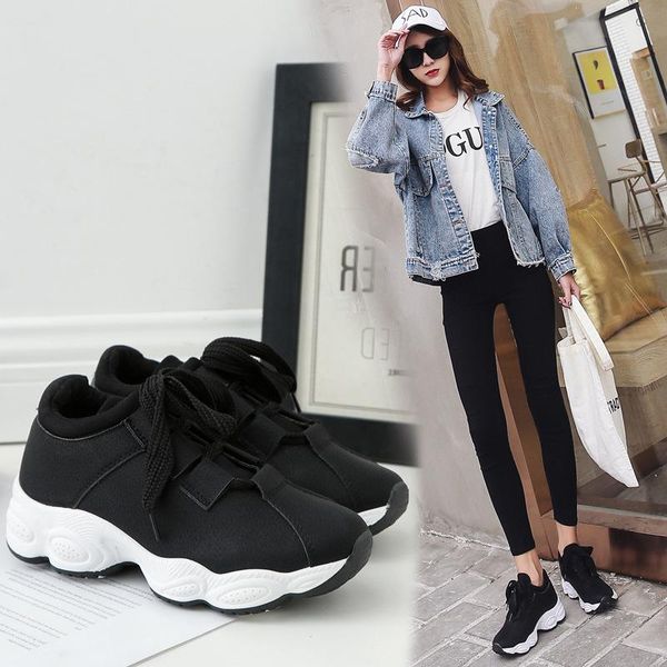 

2019 fashion spring new ins super fire casual shoes female korean students wild single shoes tide walking mens tennis shoes sneakers, Black