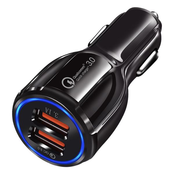 

universal qc 3.0 3.1a dual usb port fast charge car auto charger adapter socket