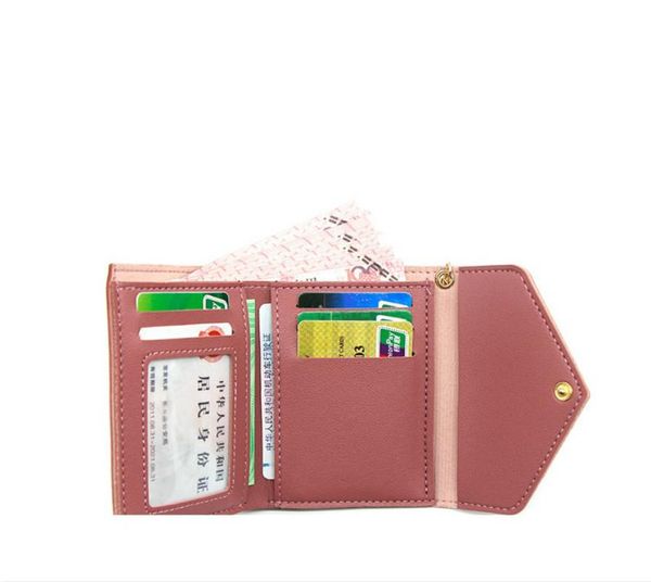 

2020 women wallet short style small three fold hand wallet multi function many card bag direct wholesale drop shipping girls, Red;black