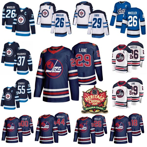 

2019 heritage classic winnipeg jets jerseys womens 29 patrik laine jersey 81 kyle connor 37 connor hellebuyck ice hockey jersey stitched men, Black;red