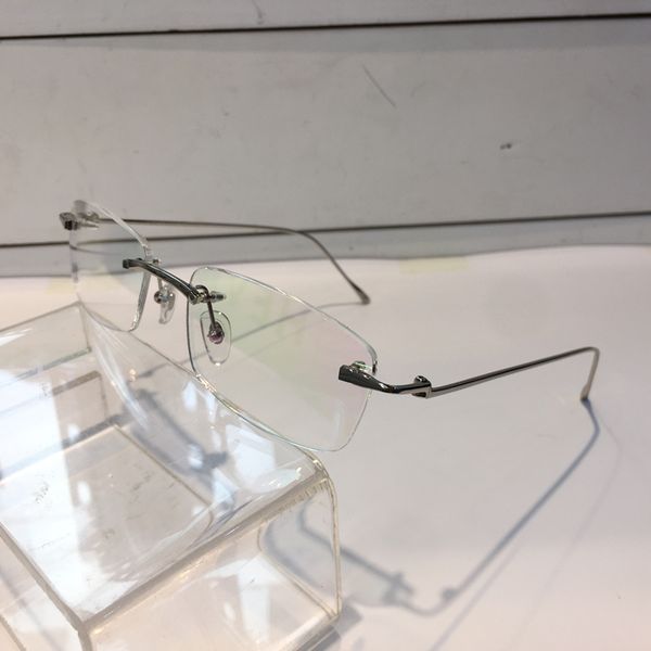 

luxury eyewear glasses for men prescription vintage frame men brand design eyeglasses frameles retro design silver plated with original case, White;black