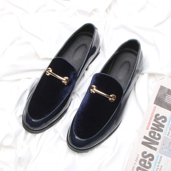 

party shoes men classic formal shoes men dress coiffeur mens wedding loafer patent leather italian shoes men office, Black