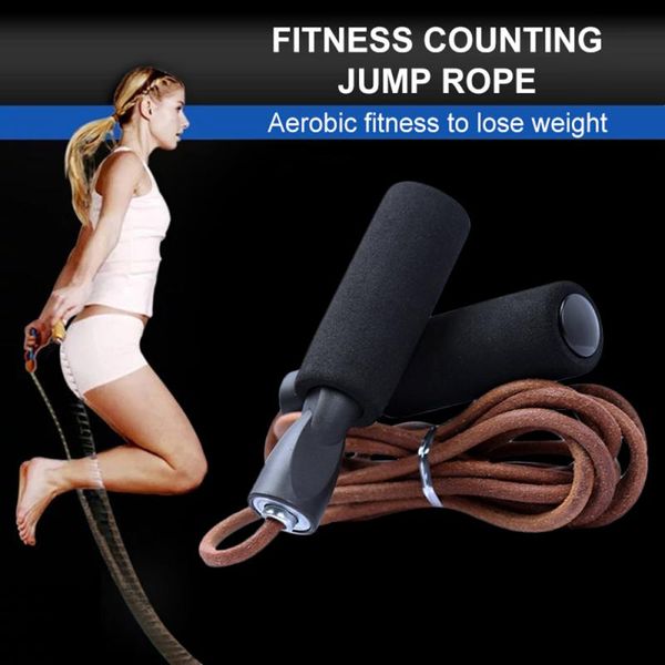 

professional crossfit jump rope skip speed weighted jump ropes aerobic exercise anti-slip handle counting rope with counter