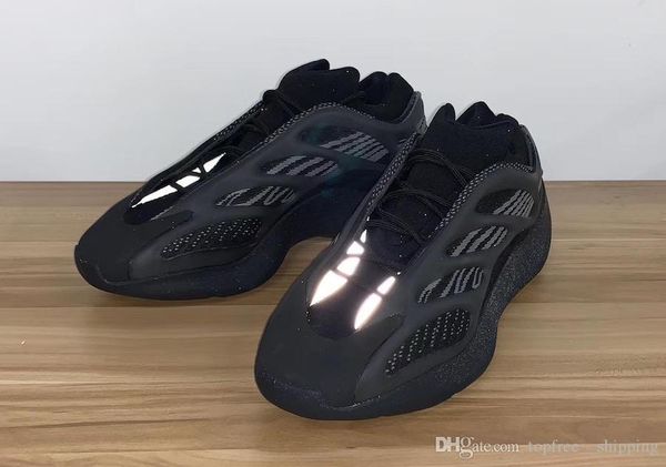 

authentic kanye west originals 700 v3 alvah all black azael running shoes 3m reflective wave runner men women sports sneakers with box