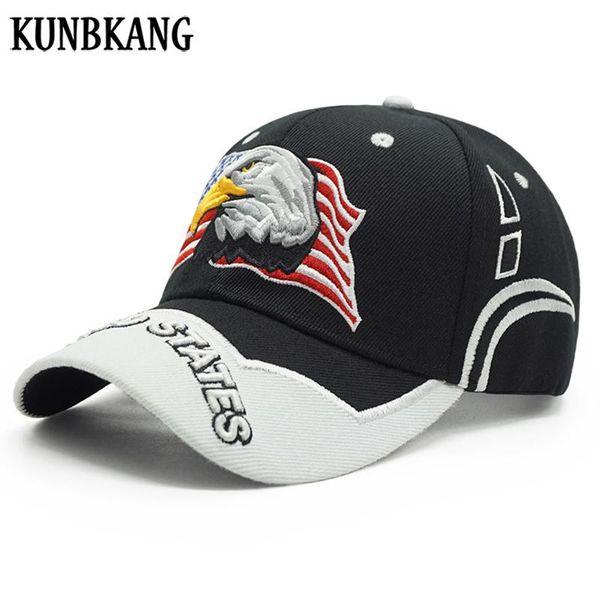 

kunbkang американский флаг бейсболка мужчины 3d вышивание eagle соединенные штаты snapback caps hip hop папа hat cap подогнанную мужчины жен, White