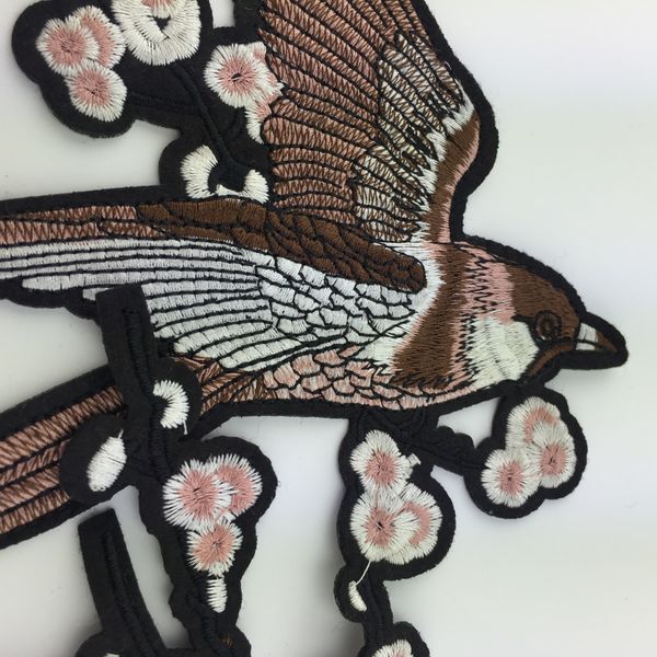 

iron on patch cute birdie embroidered clothes patches used in clothing, skirts, coats, Black