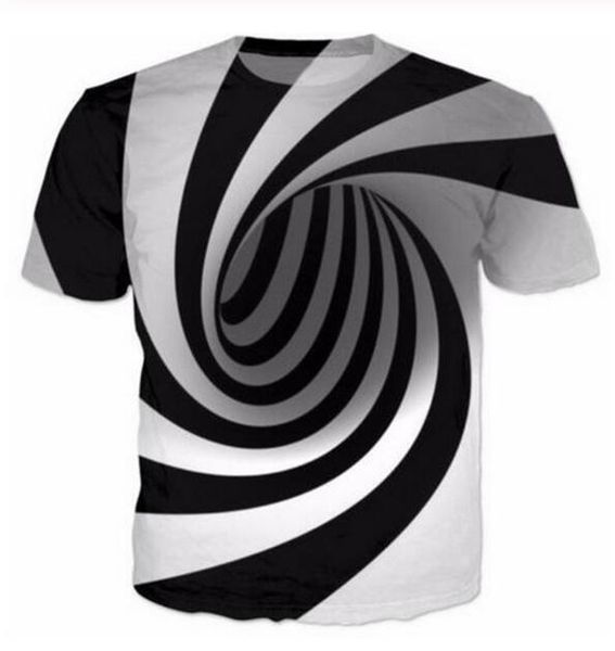 

new fashion mens/womans hypnosis t-shirt summer style funny 3d print casual t shirt plus size aa120, White;black