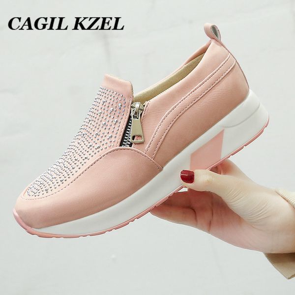 

2020 spring shoes woman flat platform shoes women comfortable slip-on casual thick sole heel ladies moccasin, Black
