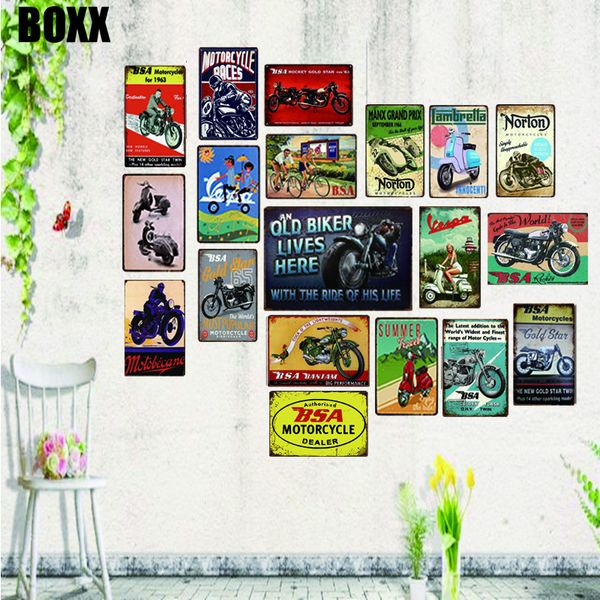 

motorcycles vintage metal signs garage wall bar home art craft decor cuadros mix order 30x20cm