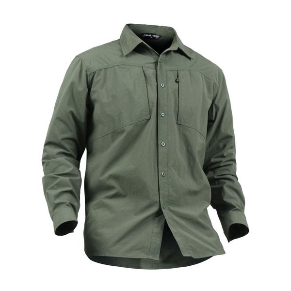 

yushu new summer shirt men nylon long sleeve casual shirts male 101 airborne tactical camisa militar, White;black