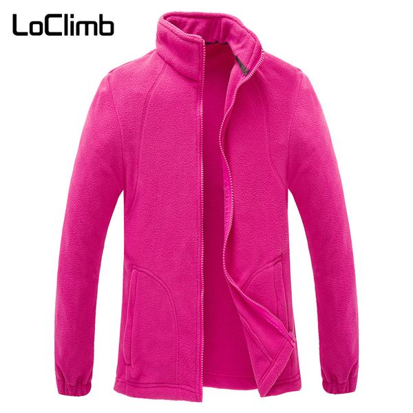 

loclimb women's polar fleece jacket women winter camping tourism sports coats outdoor climbing trekking ski hiking jackets aw093, Blue;black