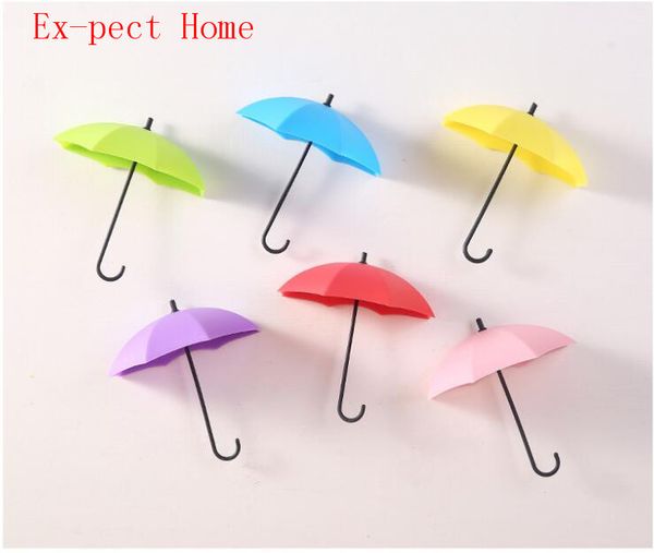 

by dhl 100set 3pcs/set umbrella shaped creative hanger rack decorative holder wall hook kitchen organizer bathroom accessory
