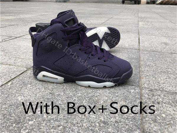 

6s j6 men purple popular basketball shoes dynasty mens cool run soft good sneakers with box and socks
