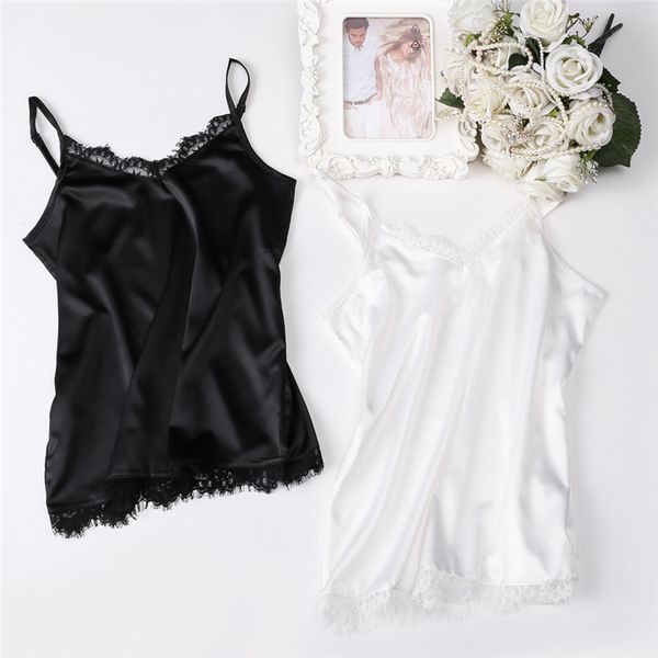 

women camisoles and tank black white colors for sleep or suit daily used causal lace tank top
