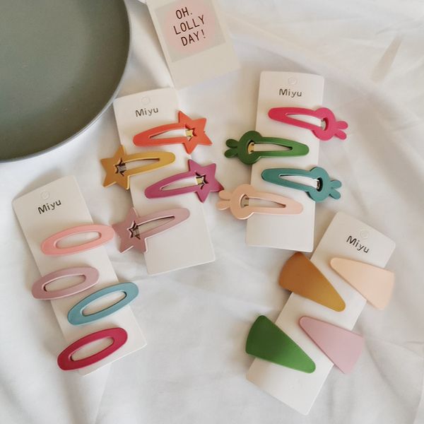 

4pcs / set girls daily candy color star with money small hair clip styling accessories clips barrette hairwear, Slivery;white