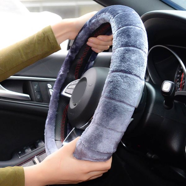 

anti-slip car steering wheel cover winter warm short plush car steering-wheel cover for 38cm steering-wheel styling