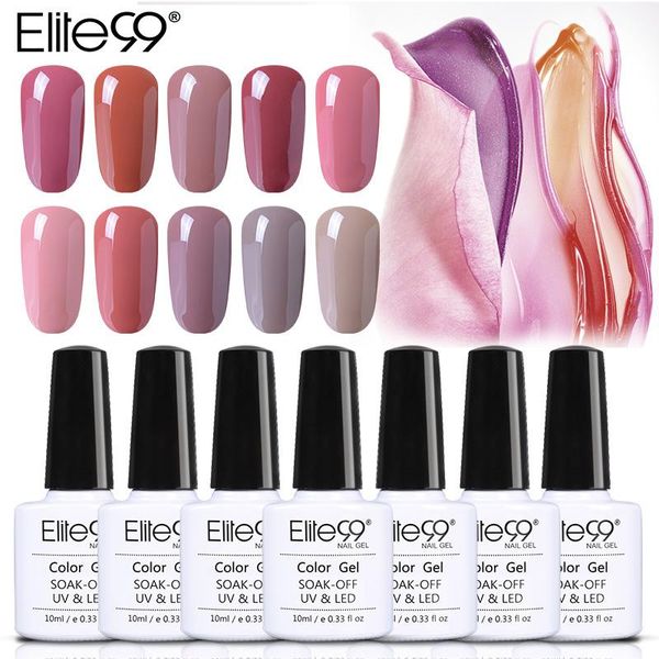 

elite99 10ml 24pcs/set nude color series uv gel lacquer nail varnish need long lasting gel base coat need led lamp to cure, Red;pink