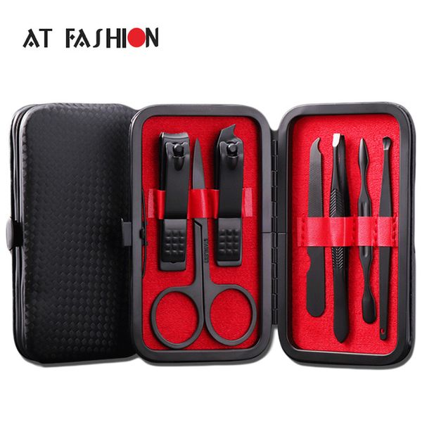 Nova Chegada Manicure Set Profissional Preto Aço Inoxidável Prego Clipper Kit de Dedo Alega Prego Pedicure Toe Nail Ferramentas