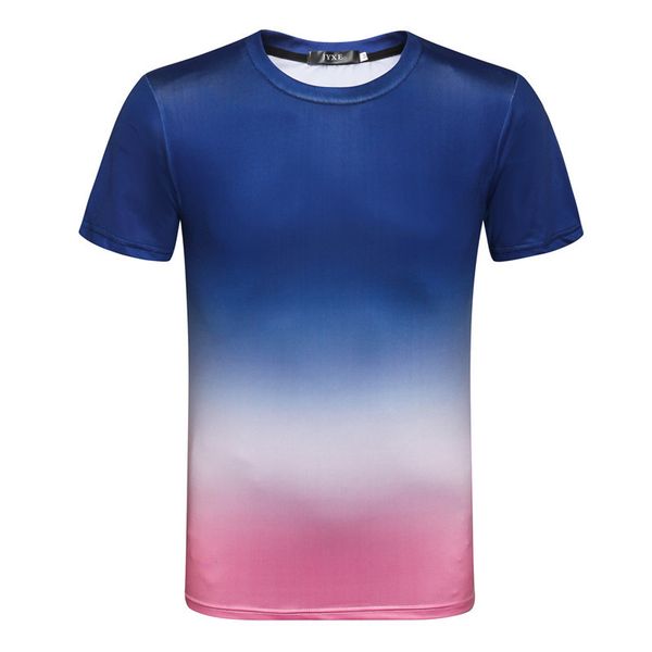 

мужской дизайнер 3d градиент печатный короткий рукав пара эластичный тренажерный зал спорт круглый вырез цвет футболки, White;black