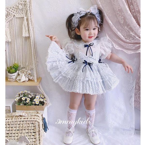 

baby girl clothes summer spanish vintage lolita princess ball gown lace print cute dress for girl birthday easter dress y2969, Red;yellow