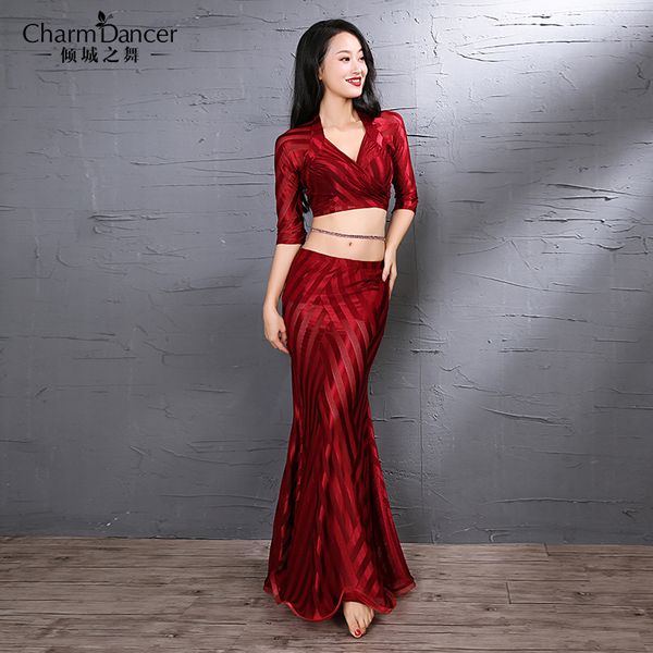 

2019 new bellydance costume woman belly dance set &belly dance skirt belly clothes zm223, Black;red