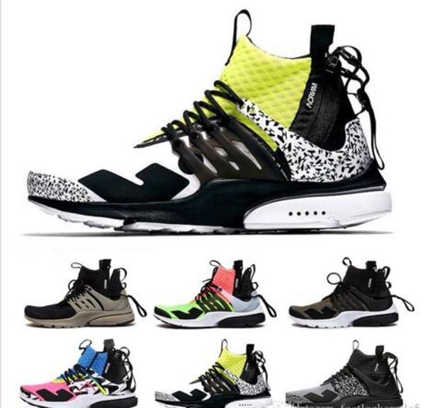 

brand acronym x prestos mid v2 runner men running shoes racer pink cool grey darts street sport sneakers camouflage graffiti boots
