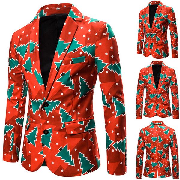 

christmas party wear blazer coat men new fashion 2019 autumn winter jacket for male printed slim fit christmas suits overcoat, Black;brown