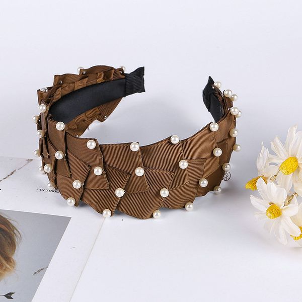 

79g weight broadside gorgeous pearl hair bands curly hair style with headbands sale bow hairband kyfxj, Black;brown
