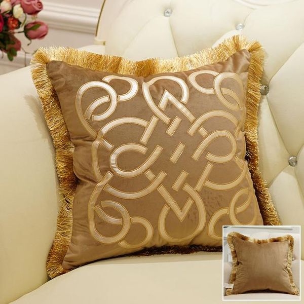 Avigers Luxury Embroidered Cushion Covers Velvet Tassels Pillow