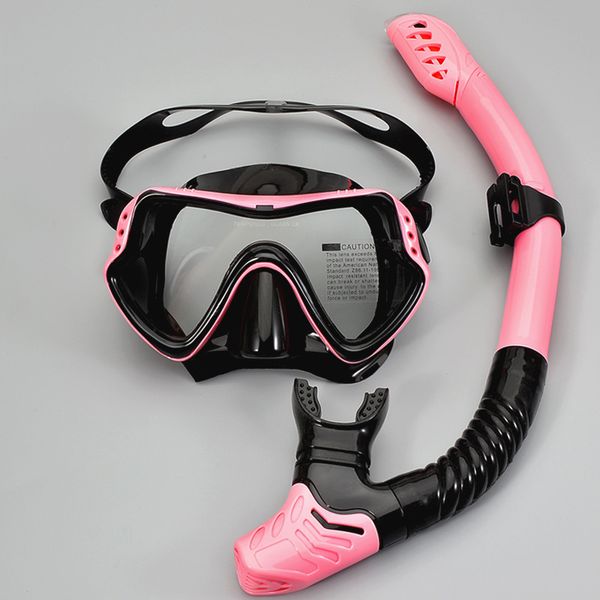 

professional scuba diving mask snorkeling diving mask snorkel anti-fog swimming goggles wide vision underwater glass easy breath