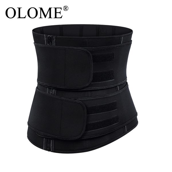 

underbust neoprene body shaper belly slimming belt high compression zipper plus size waist trainer shaper cincher corset fajas, Black;white