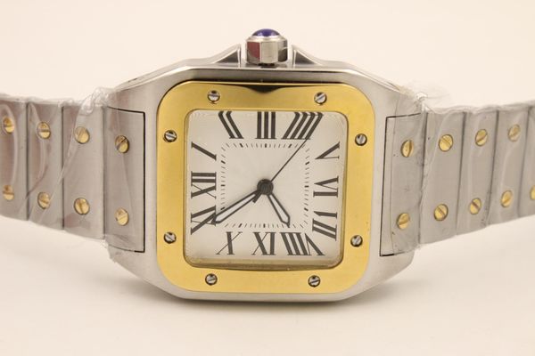 

2020 seller wholesale -new set automatic movement two tone stainless steel mechanical luxury sapphire quality big dial, Slivery;brown