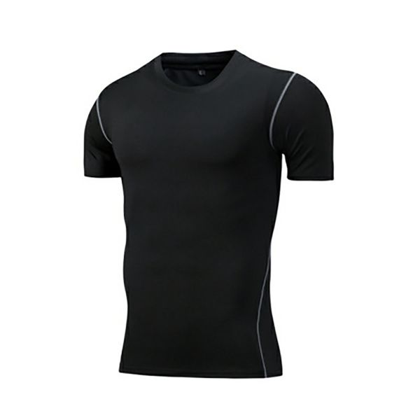 

estsleeve tight fit t-shirt men sweat absorption quick drying tight tee fitness apparel sportswear accessories, White;black