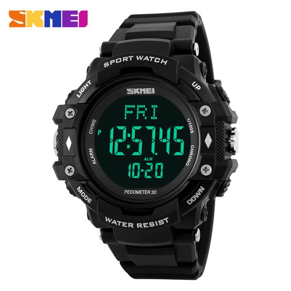 

skmei digital men watch pedometer fashion man sport watches outdoor heart rate countdown male clock wrist watch brand 1180, Slivery;brown