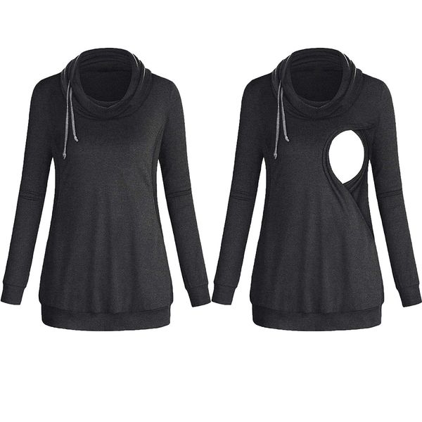 

autumn winter clothes women pregnant maternity nursing sweater breastfeeding t-shirt blouse ropa premama invierno #y2, White