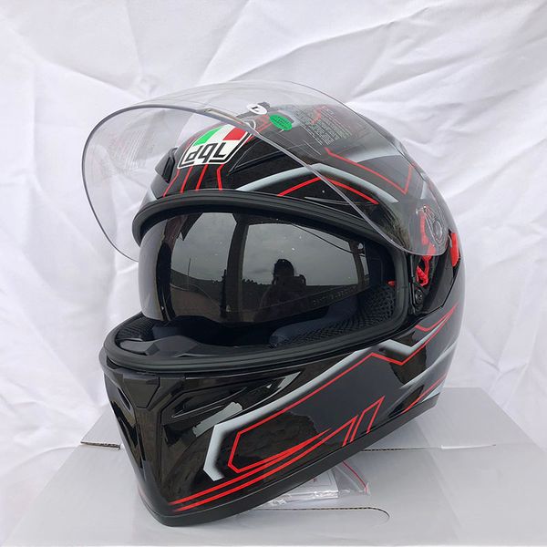 

red lines double lens motorcycle crash helmet flip up electric motorbike full face motorcycle helmet