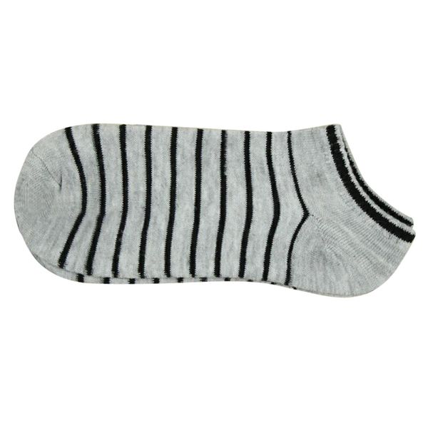 

comfortable stripe cotton sock slippers short ankle socks, Black