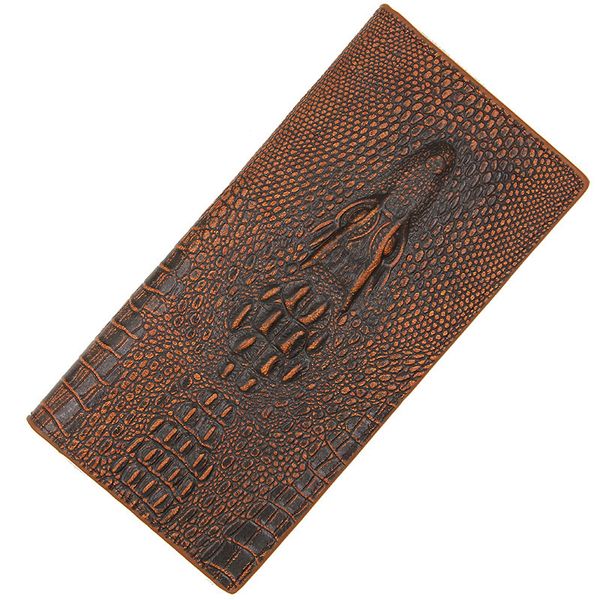 

brand new pu leather men's wallets crocodile pattern long zipper men wallet coin purse money bag male credit card holder, Red;black