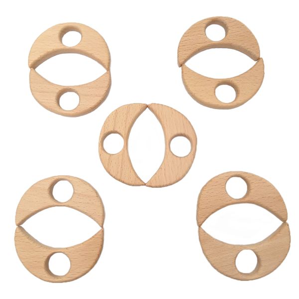 

wooden moon teether wood pendant teething toys cute animal shape food grade materials organic chew gift baby teethers