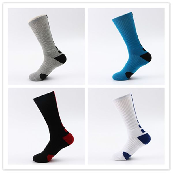 

high tube towel bottom sports socks sweat-absorbent anti-slip shock absorption brushing stockings thickening socks ing, Black