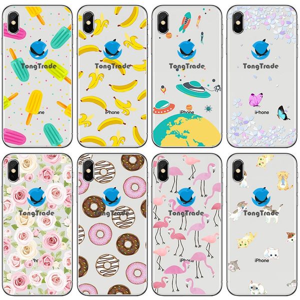 

[tongtrade] soft silicone tpu case for iphone 8 7 6 5 4 x xs 11 pro max plus huawei nova 6 se 5g 5i cartoon doughnut donut dessert case